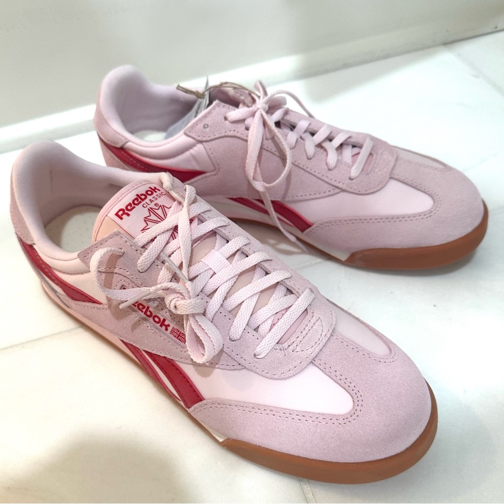 Reebok Light Pink and Red Sneakers